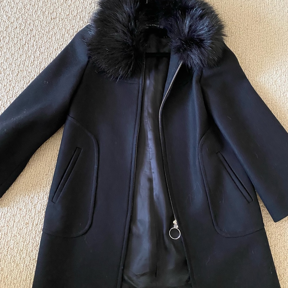 Zara wool black coat